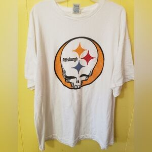 Pittsburgh steelers grateful dead collab t shirt white adult size xxl 2xl